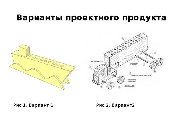 Варианты проектного продукта Рис 1. Вариант 1 Рис 2. Вариант2 