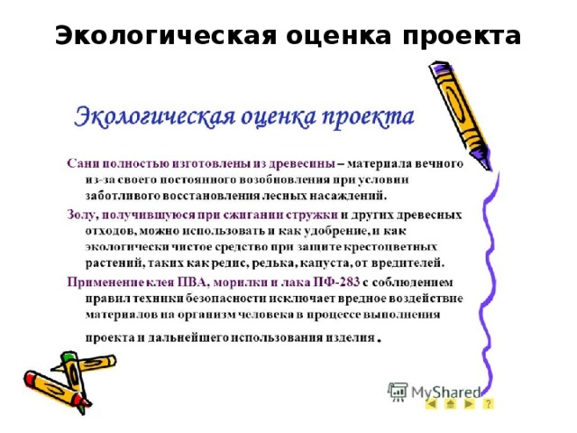 Экологическая оценка проекта 