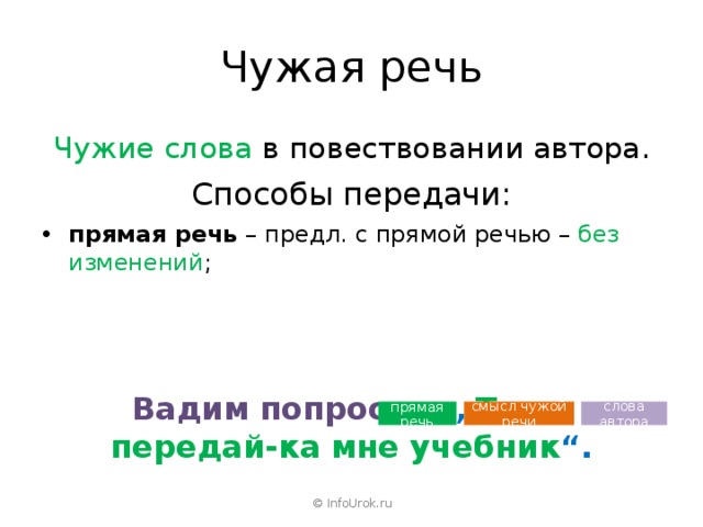 Чужие слова в тексте. Чужая речь. Чужая речь с предлогом о. Передавая чужие слова.