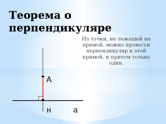 Какой отрезок называется перпендикуляром проведенным из данной точки к данной прямой выполни чертеж