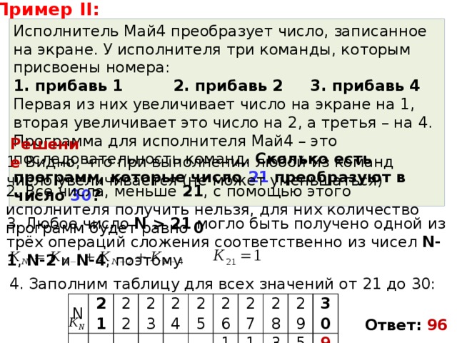 У исполнителя есть 3 команды. Исполнитель май4 преобразует число. Исполнитель преобразует число на экране у исполнителя есть две. Исполнитель май 17 преобразует число на экране прибавить 1 прибавить 3. Исполнитель б 16 преобразует число записанное на экране у исполнителя.