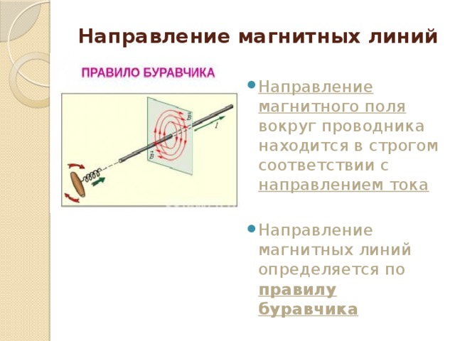 Для прямого проводника с током изображенного на рисунке задано направление линий магнитного поля в а