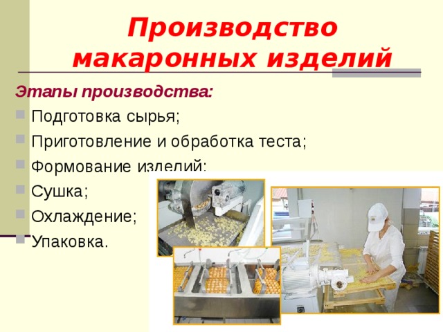 Схема классификация макаронных изделий