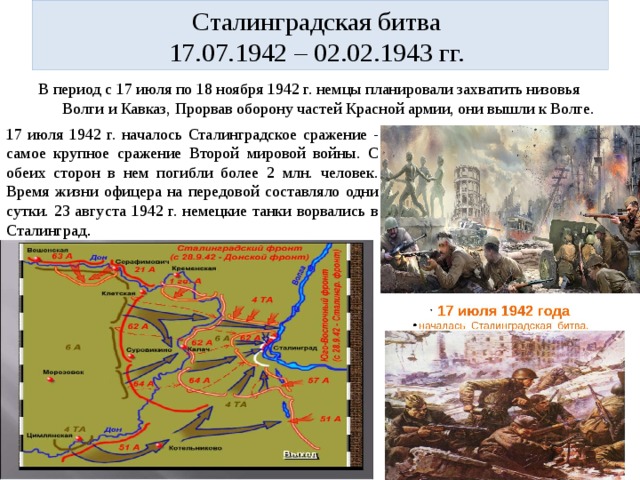 Крупнейшие сражения. 17 Июля – 18 ноября 1942г. + Сталинград =. Места крупных сражений в 1942-1943. Крупнейшие битвы второй мировой 1942-1943. Крупные сражения с ноябрь 1942 - декабрь 1943 г.