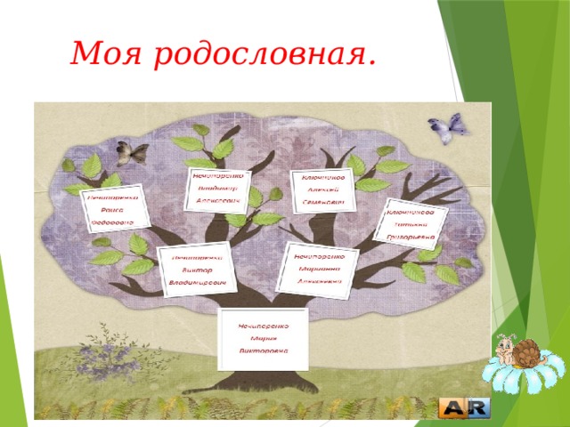 Моя родословная. В семейном кругу мы с вами растём , ОСНОВА ОСНОВ-РОДИТЕЛЬСКИЙ ДОМ . В семейном кругу все корни твои ,И в жизнь ты входишь из СЕМЬИ . В семейном кругу мы жизнь создаём! ОСНОВА ОСНОВ –РОДИТЕЛЬСКИЙ ДОМ !  