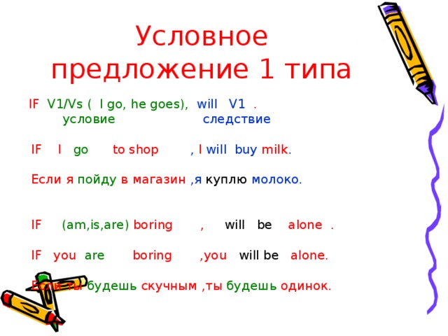 1 условное. Условные предложения в английском 1 типа. Первый условный Тип предложений в английском. Придаточные условные 1 типа в английском языке. Схема условного предложения 1 типа.