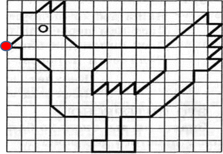 Рисунок петуха по клеткам