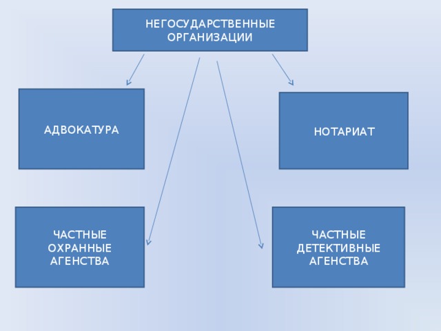 НЕГОСУДАРСТВЕННЫЕ ОРГАНИЗАЦИИ АДВОКАТУРА НОТАРИАТ ЧАСТНЫЕ ОХРАННЫЕ АГЕНСТВА ЧАСТНЫЕ ДЕТЕКТИВНЫЕ АГЕНСТВА 