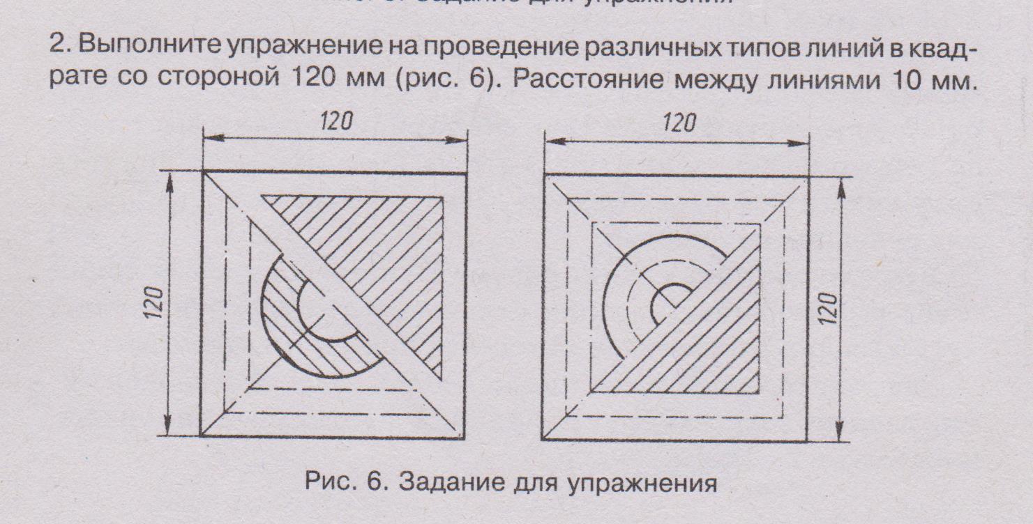 Черчение линии чертежа