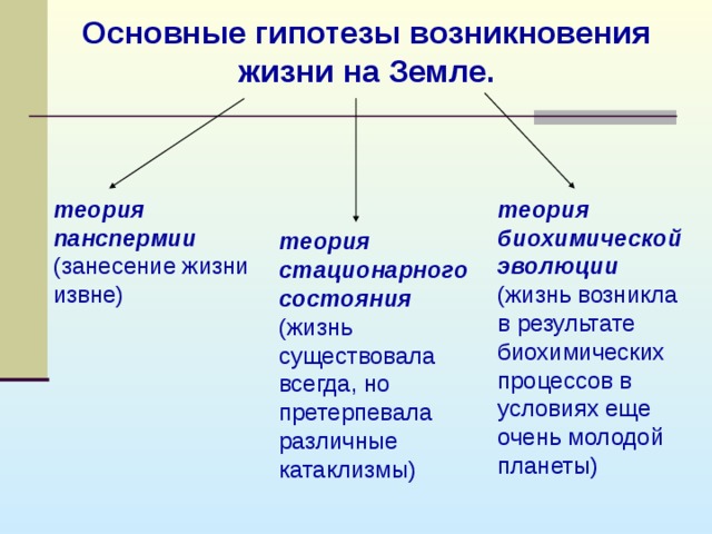 Теории возникновения жизни на земле презентация 11 класс