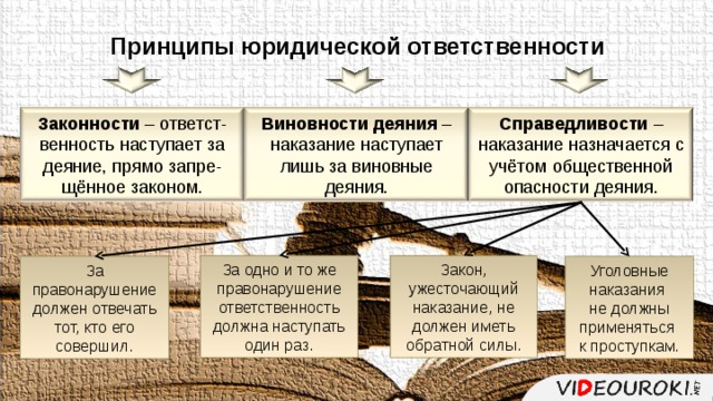 Схема принципы юридической ответственности