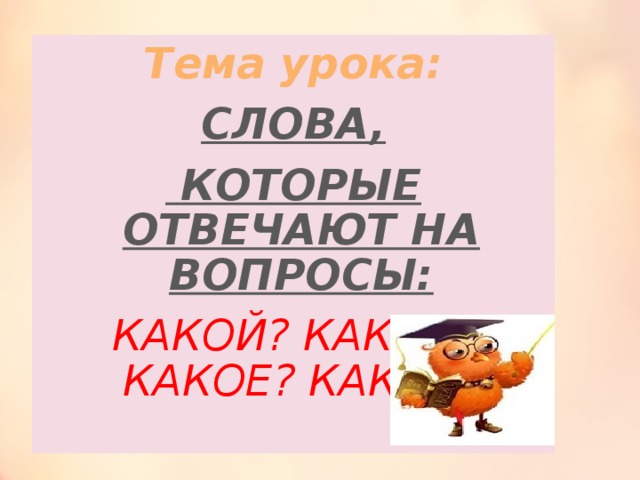 Презентация 1 класс слова отвечающие на вопросы какой какая какие 1 класс