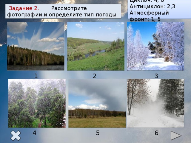 Основные типы погоды. Определить Тип погоды. Рассмотрите фотографии и определите Тип погоды. Типы погоды зимой и летом. Антициклонный Тип погоды.