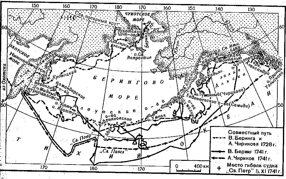 Берингово море контурная карта