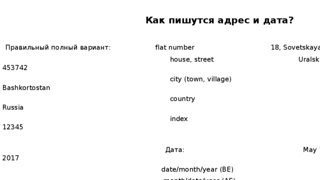 Как написать дату на английском языке в тетради образец