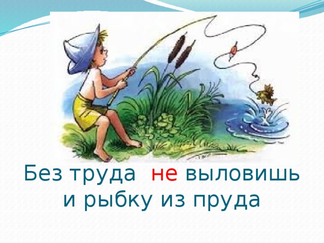 Рисунок по пословице без труда не выловишь и рыбку из пруда