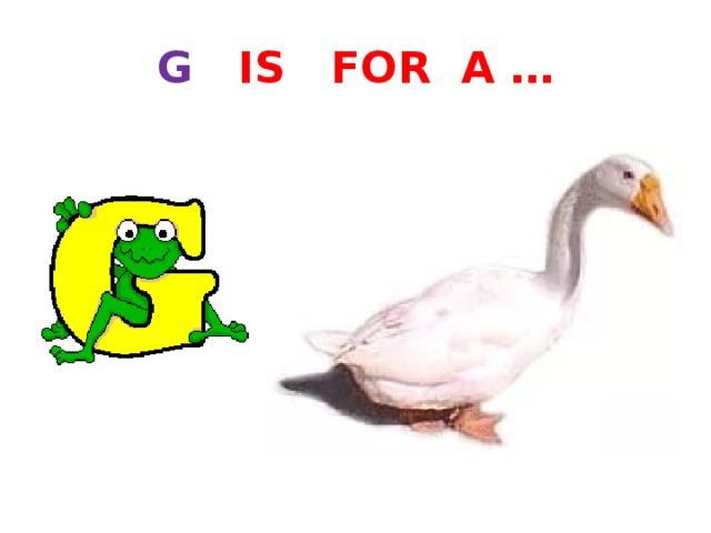 G IS FOR A … 