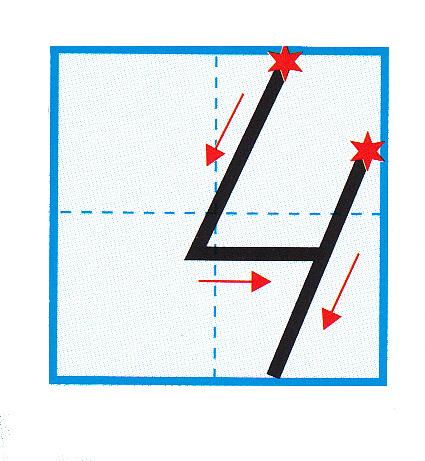 Направление цифра. Правильно написание цифры 4. Написание цифры 4 в клеточке. Алгоритм написания цифры 4. Цифра 4 образец написания.