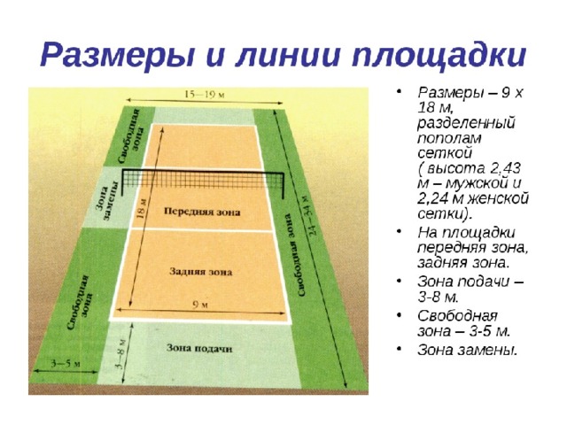 Зоны в пионерболе схема