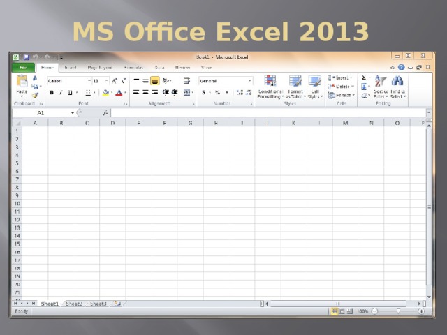 MS Office Excel 2013