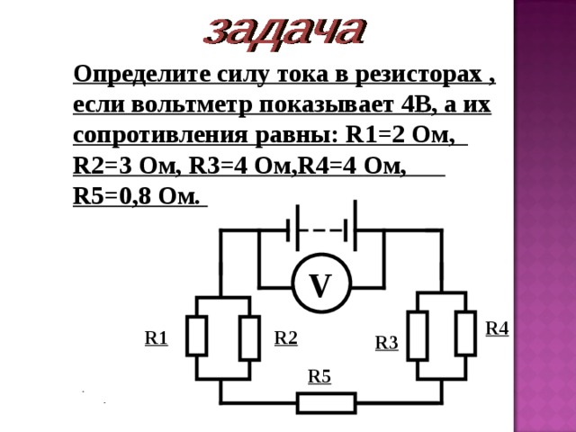 Определите силу тока резистора