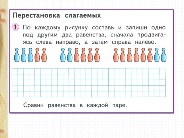 Презентация 1 класс математика перестановка слагаемых 1 класс