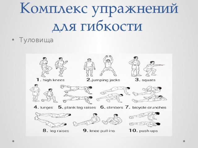 Комплекс упражнений для развития гибкости презентация