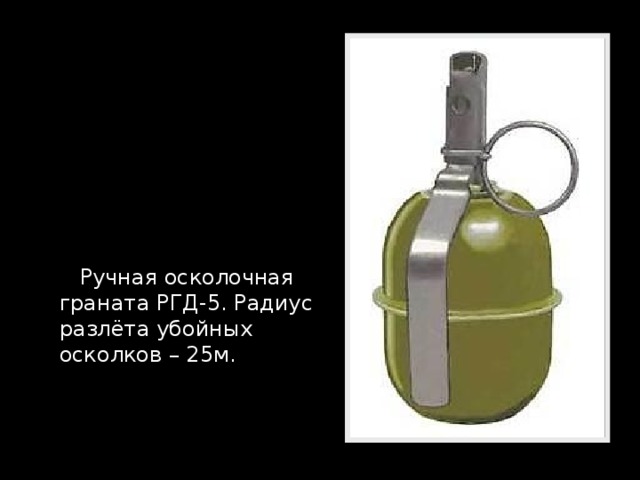 Радиус зоны эффективного поражения живой силы м гранаты изображенной на рисунке составляет