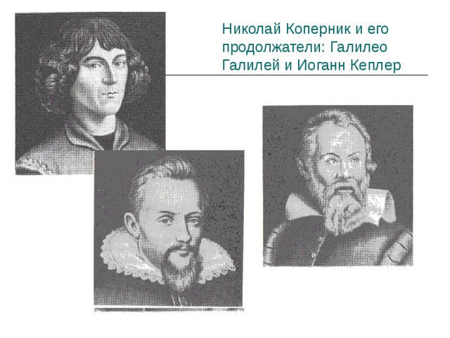 Николай Коперник и его продолжатели: Галилео Галилей и Иоганн Кеплер 