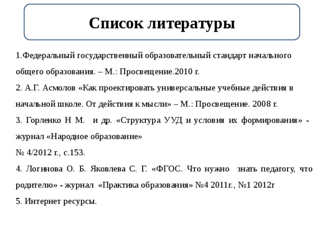 Список литературы по бизнес плану