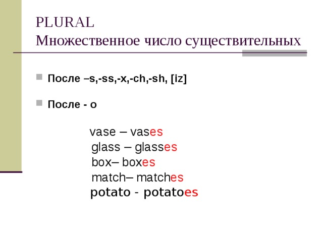 Potato множественное число