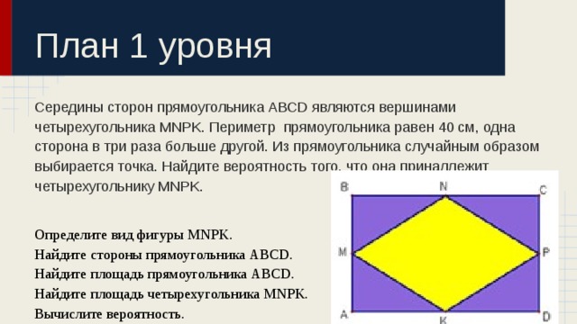 Из прямоугольника случайным образом выбирается