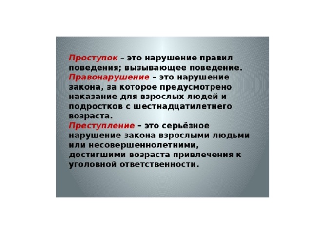 От шалости к правонарушениям презентация