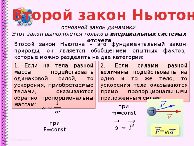 Презентация "Второй закон Ньютона" - 9 класс