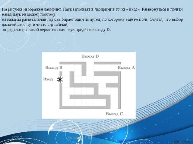 На рисунке лабиринт паук