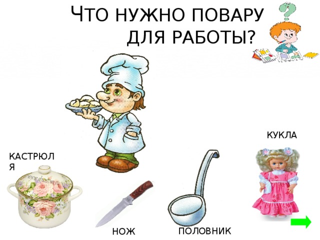 Какие предметы на повара