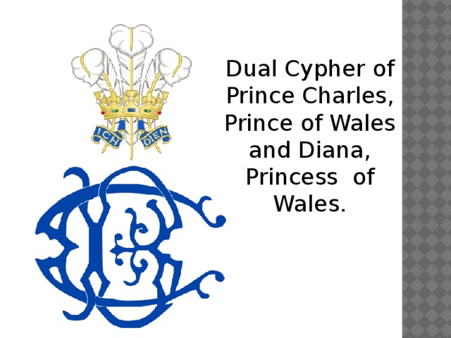 Dual Cypher of Prince Charles, Prince of Wales and Diana, Princess of Wales. 