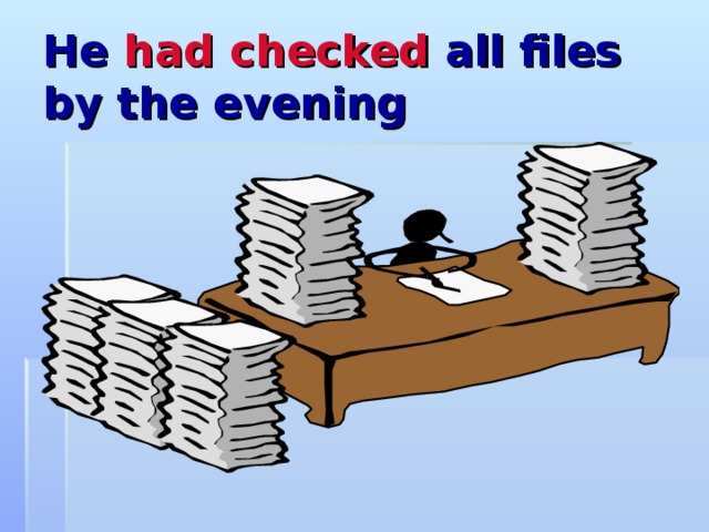 He  had checked  all files by the evening  
