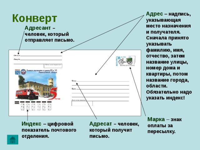 Надпись на почтовом конверте которая указывает. Письмо о назначении. Адресант и адресат на конверте. Печать адресата и адресанта. Письмо как заполнить адресант.