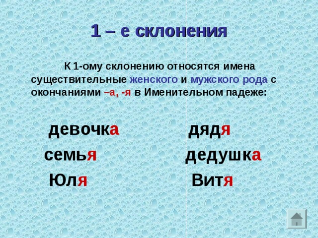 Слова 1 склонения. Существительное мужского рода с окончанием а. Окончания существительных мужского рода. Имена существительные женского и мужского рода с окончанием а я. Имена существительные мужского рода с окончанием а.