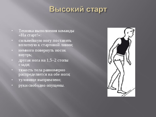 Старт с опорой на одну руку найдите соответствие на рисунке