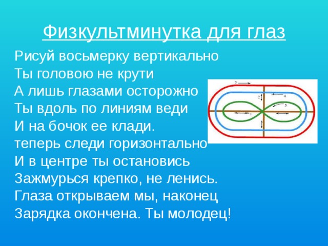 Физкультминутка для глаз 7 класс презентация