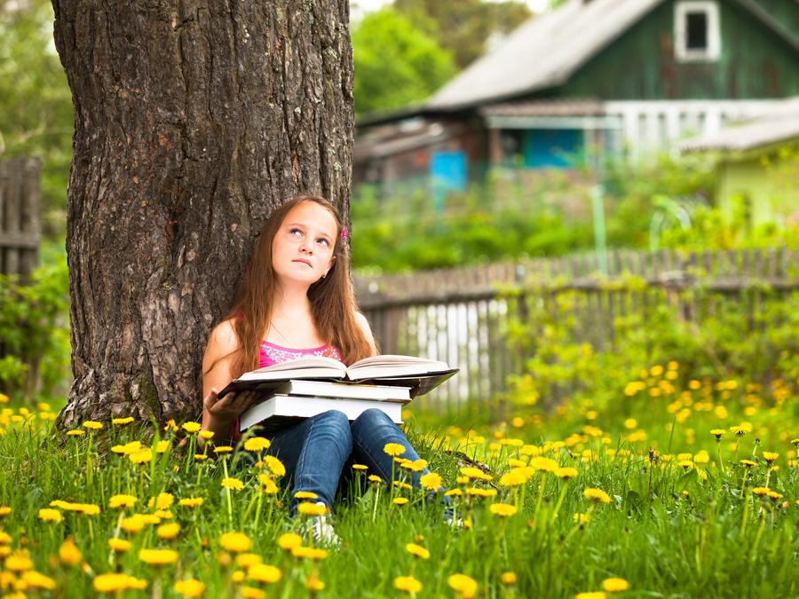 Описание картинки на английском девочка читает книгу