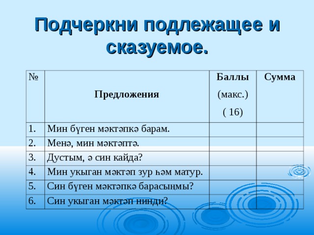 Балл предложение