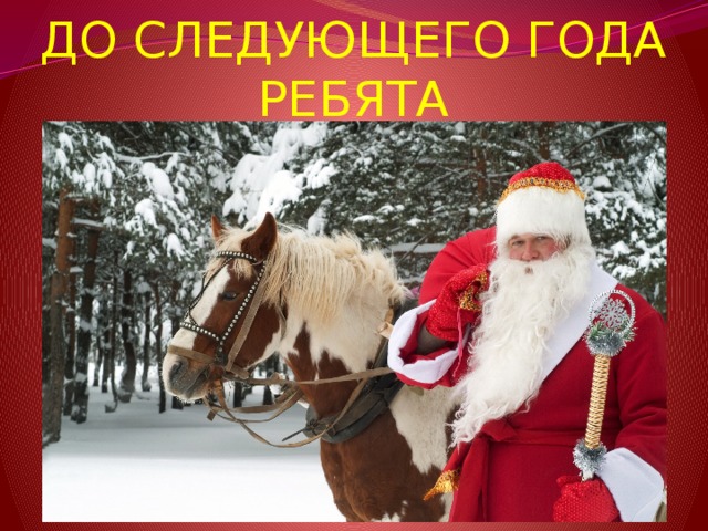 ДО СЛЕДУЮЩЕГО ГОДА РЕБЯТА 