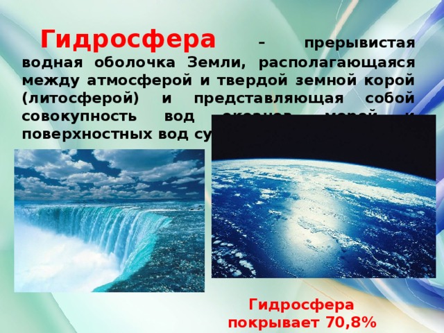 Водная оболочка земли