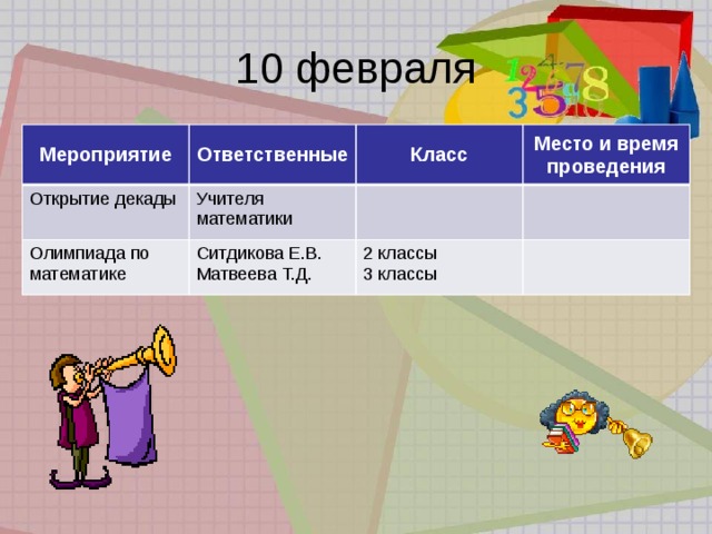 Декада по математике 2 класс