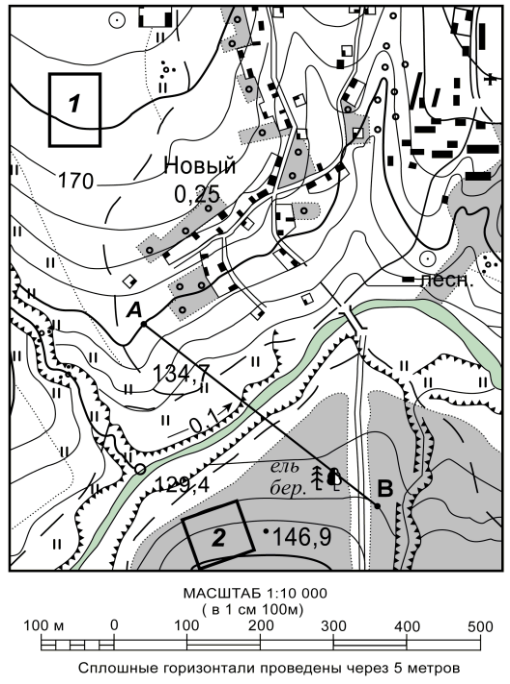 План местности 10 на 10. Карта местности с горизонталями. Сплошные горизонтали на карте. Сплошные горизонтали проведены через. Сплошные горизонтали на топографической карте.