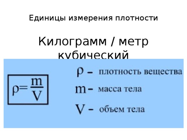 Единицы плотности