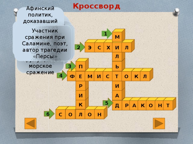 Кроссворд афинский театр 5 класс